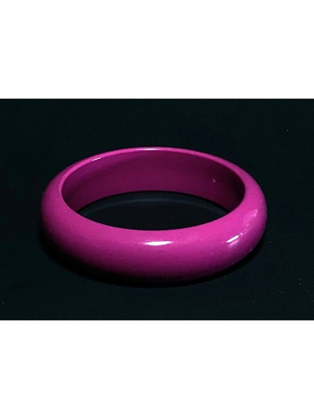 Chunky Domed Dark Pink Lucite Bangle Bracelet Minimalist Stackable Barbiecore - Picture 2 of 7